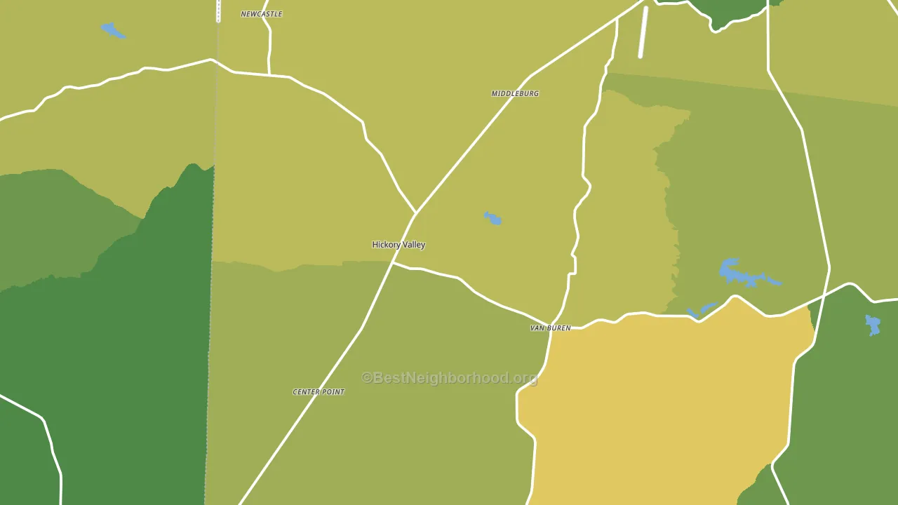 Hickory Valley, TN block-group voter-turnout map