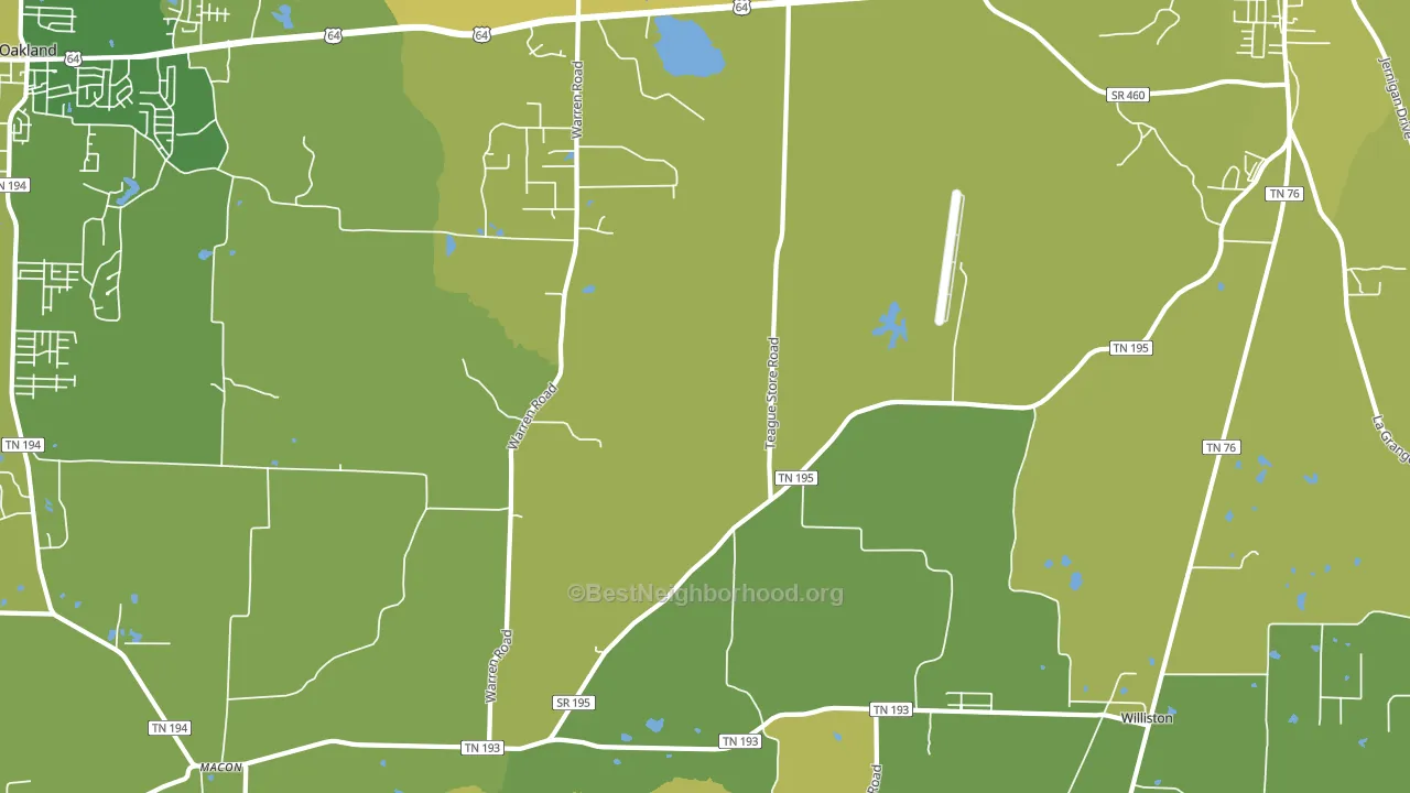 Hickory Withe, TN block-group voter-turnout map