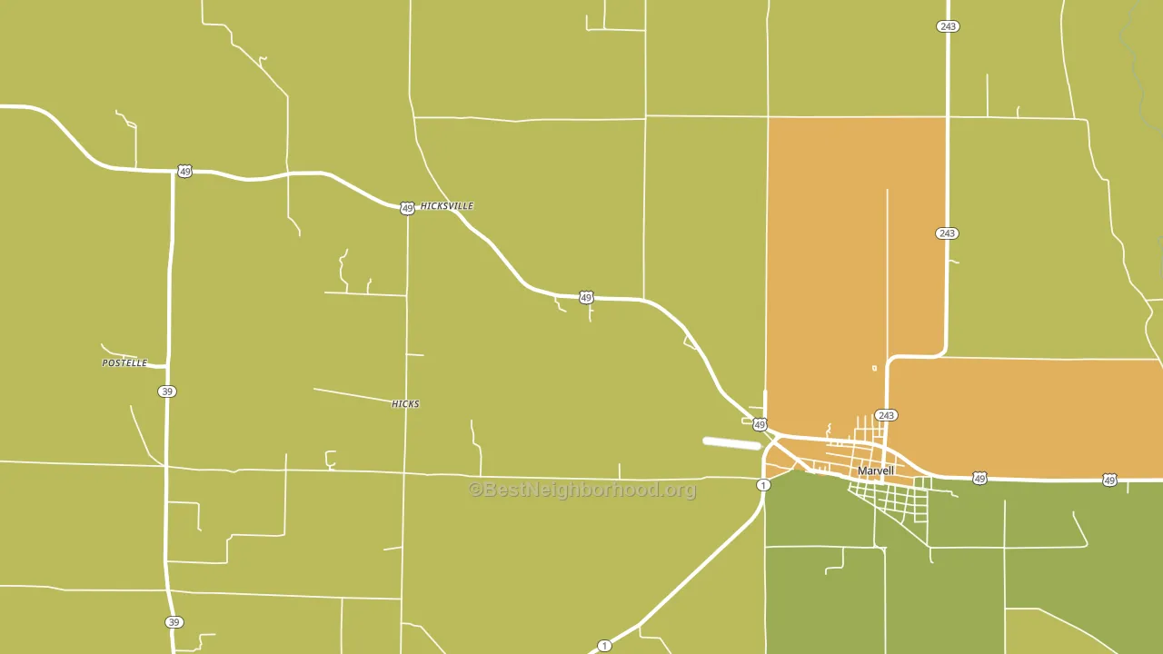 Hicks, AR block-group voter-turnout map
