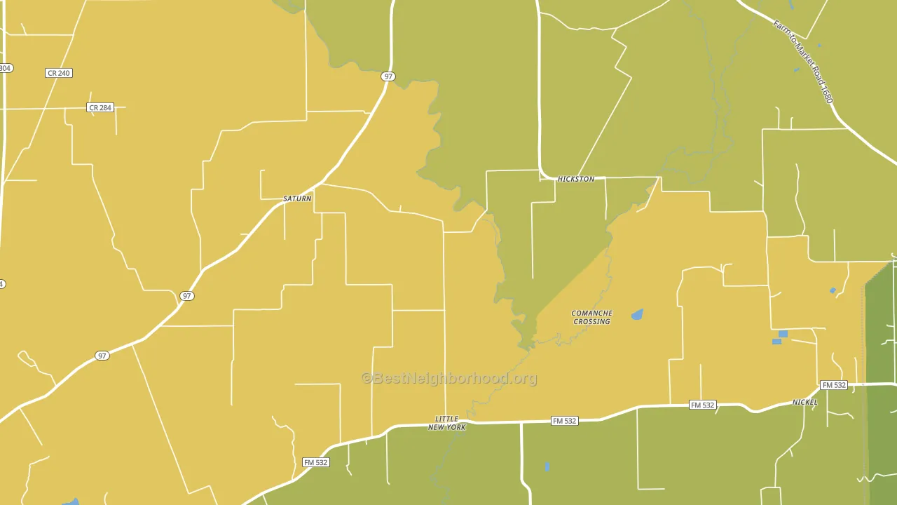 Hickston, TX block-group voter-turnout map
