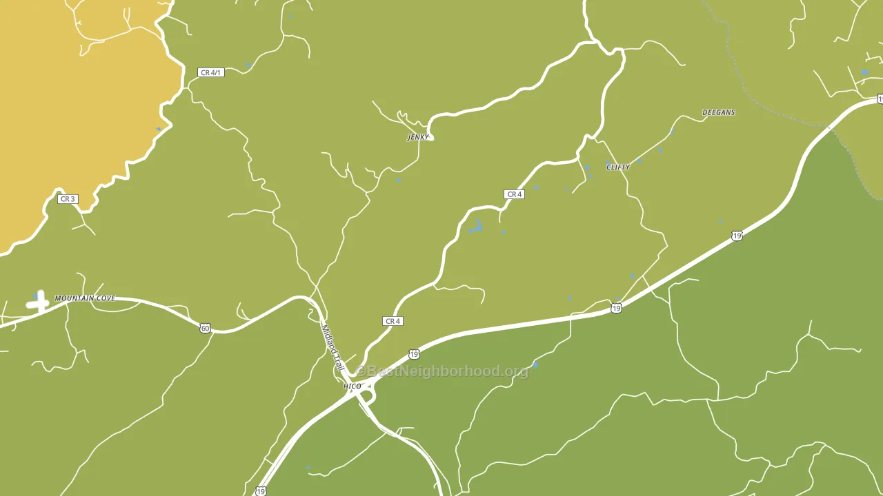 Hico, WV block-group voter-turnout map