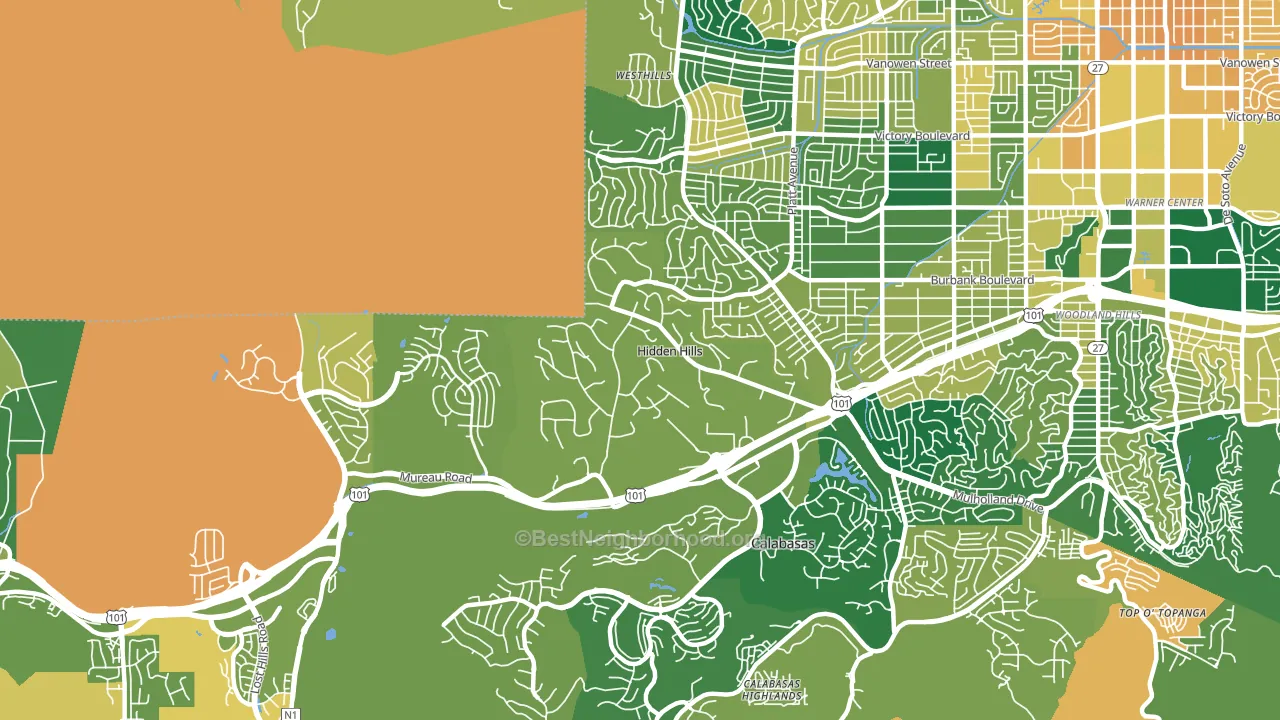 Hidden Hills, CA block-group voter-turnout map