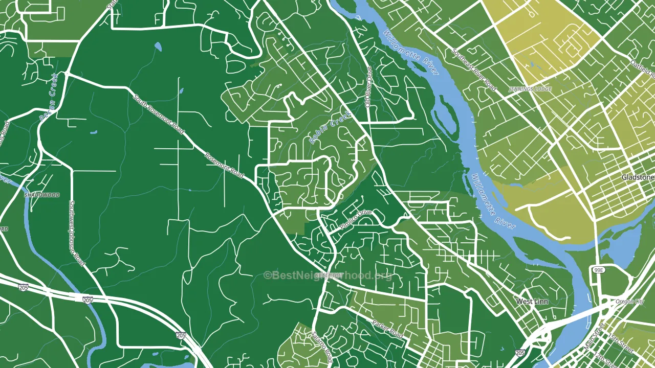 Hidden Springs, West Linn, OR block-group voter-turnout map
