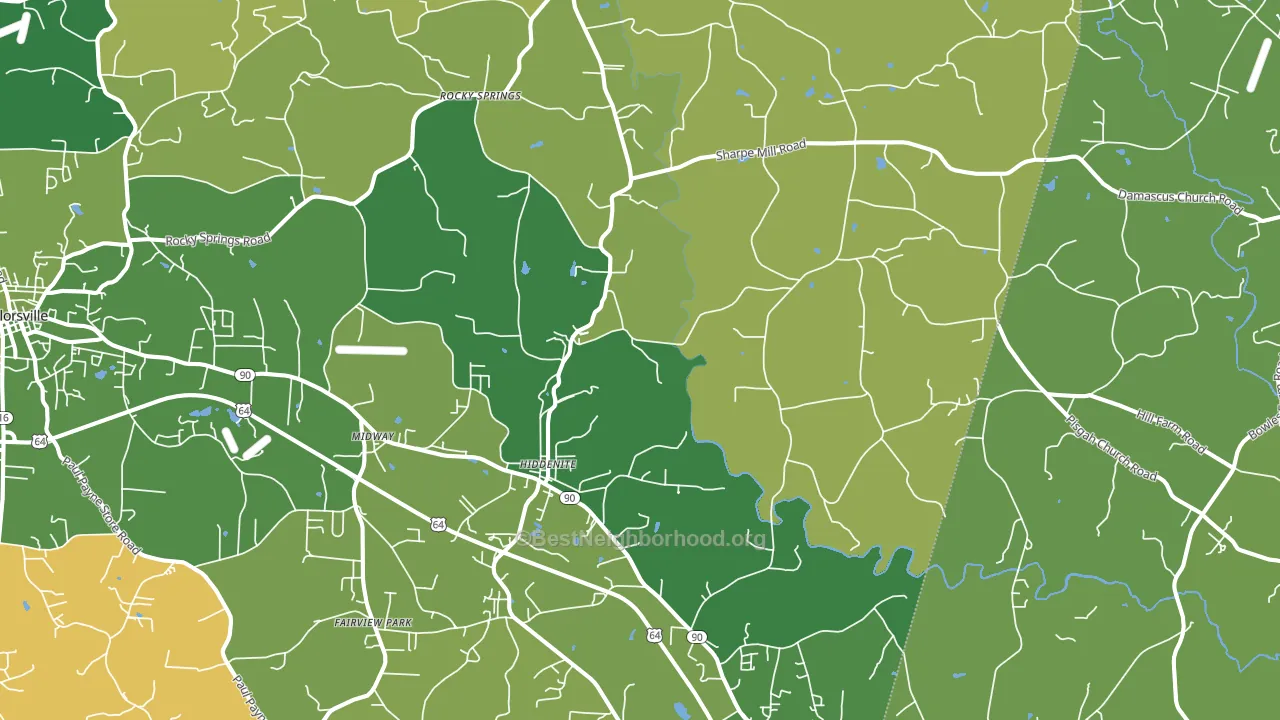 Hiddenite, NC block-group voter-turnout map