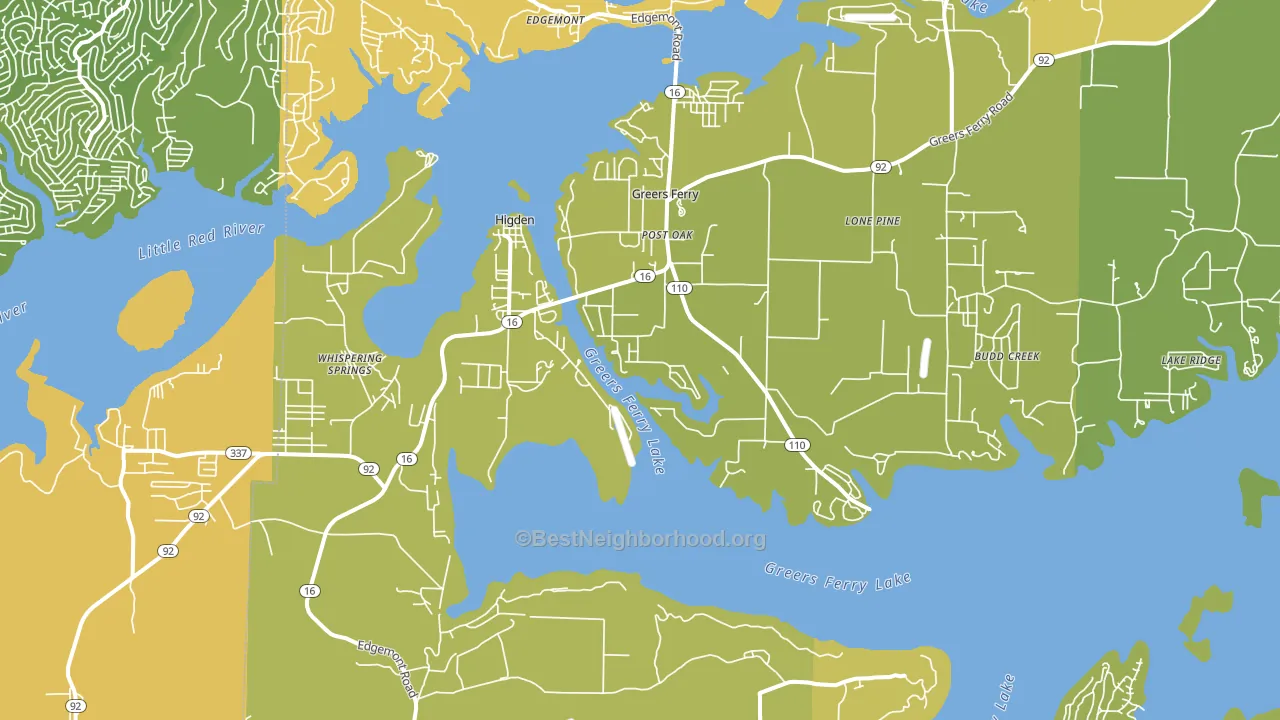 Higden, AR block-group voter-turnout map