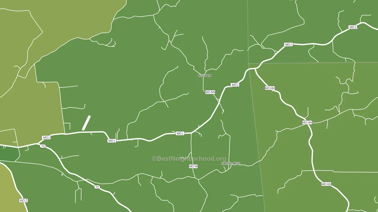 Higdon, MO block-group voter-turnout map