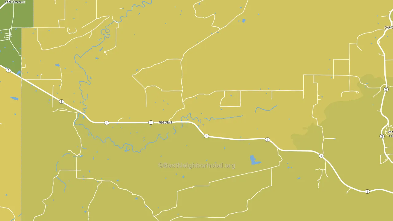 Higgins, OK block-group voter-turnout map