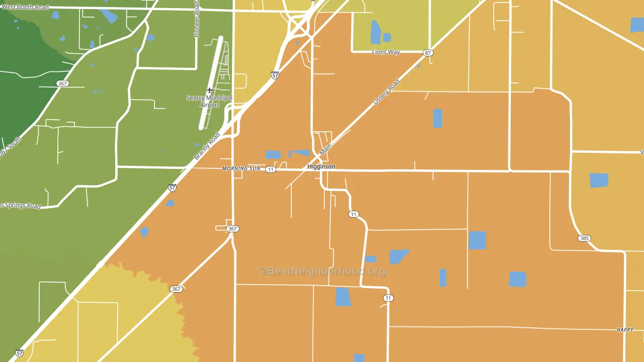 Higginson, AR block-group voter-turnout map