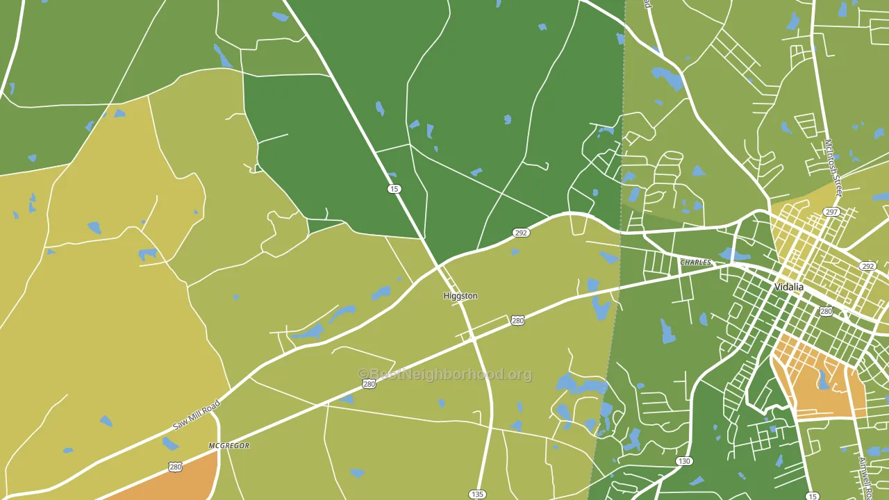 Higgston, GA block-group voter-turnout map