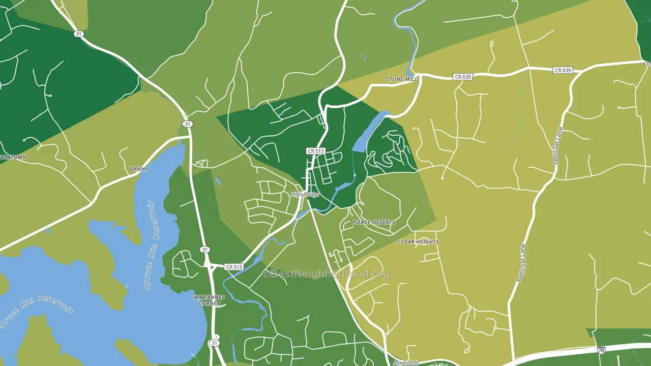High Bridge, NJ block-group voter-turnout map