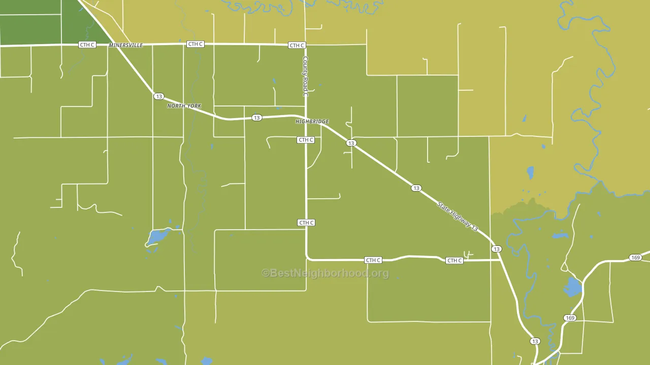 High Bridge, WI block-group voter-turnout map