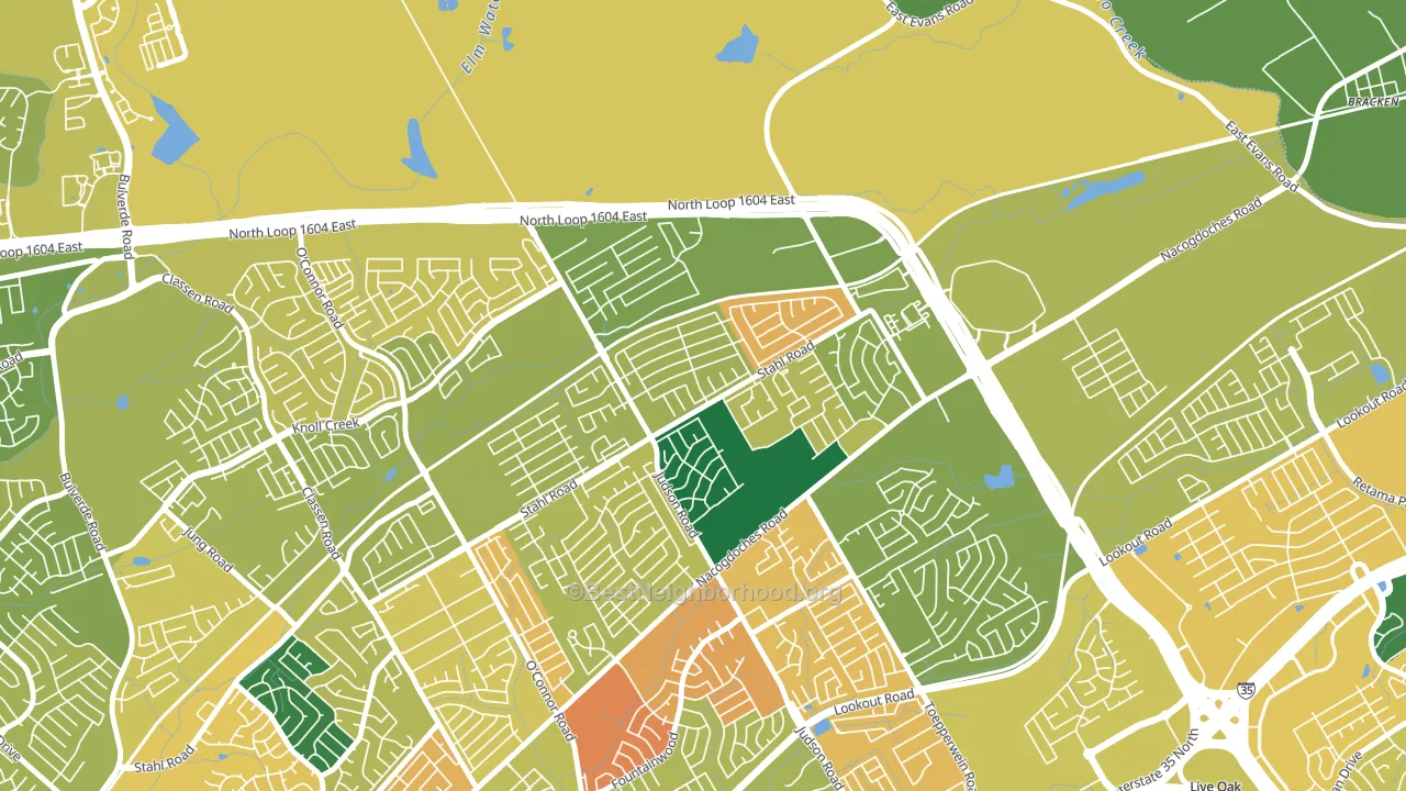 High Country, San Antonio, TX block-group voter-turnout map