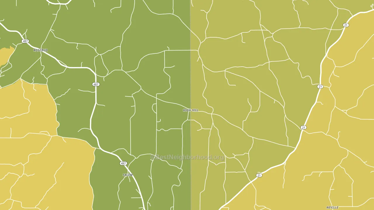 High Hill, MS block-group voter-turnout map