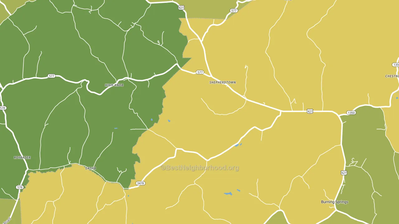 High Knob, KY block-group voter-turnout map