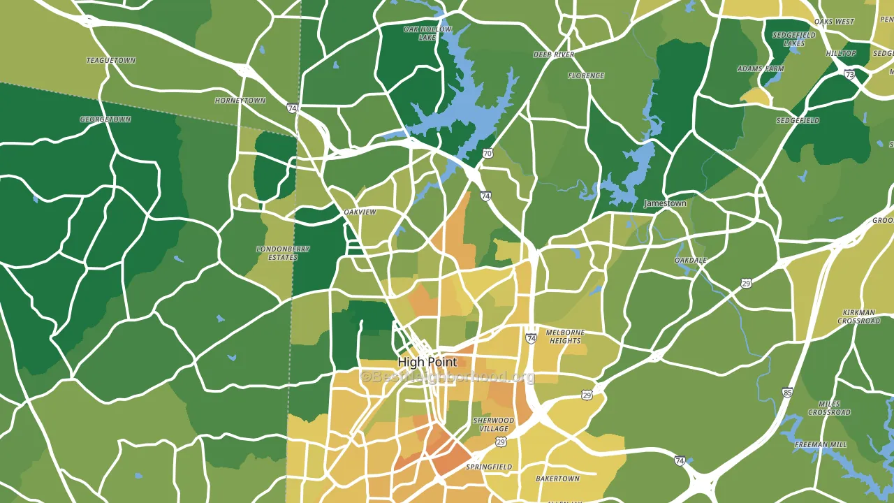 High Point, NC block-group voter-turnout map