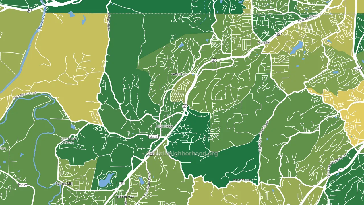 High Ridge, MO block-group voter-turnout map