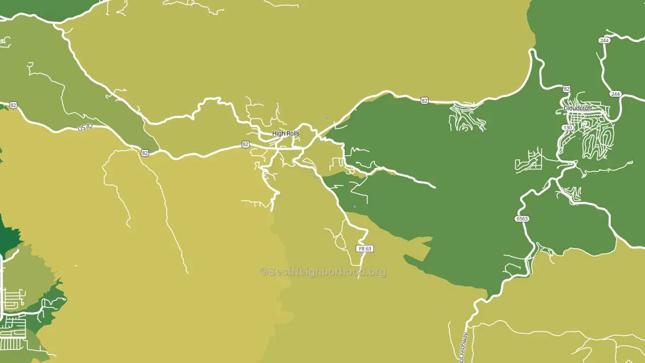 High Rolls Mountain Park, NM block-group voter-turnout map