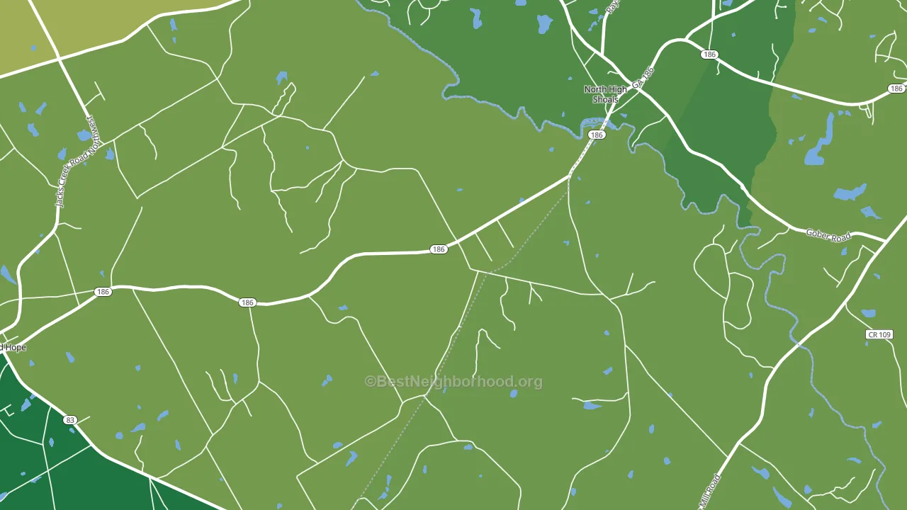 High Shoals, GA block-group voter-turnout map
