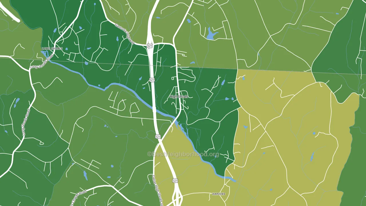 High Shoals, NC block-group voter-turnout map