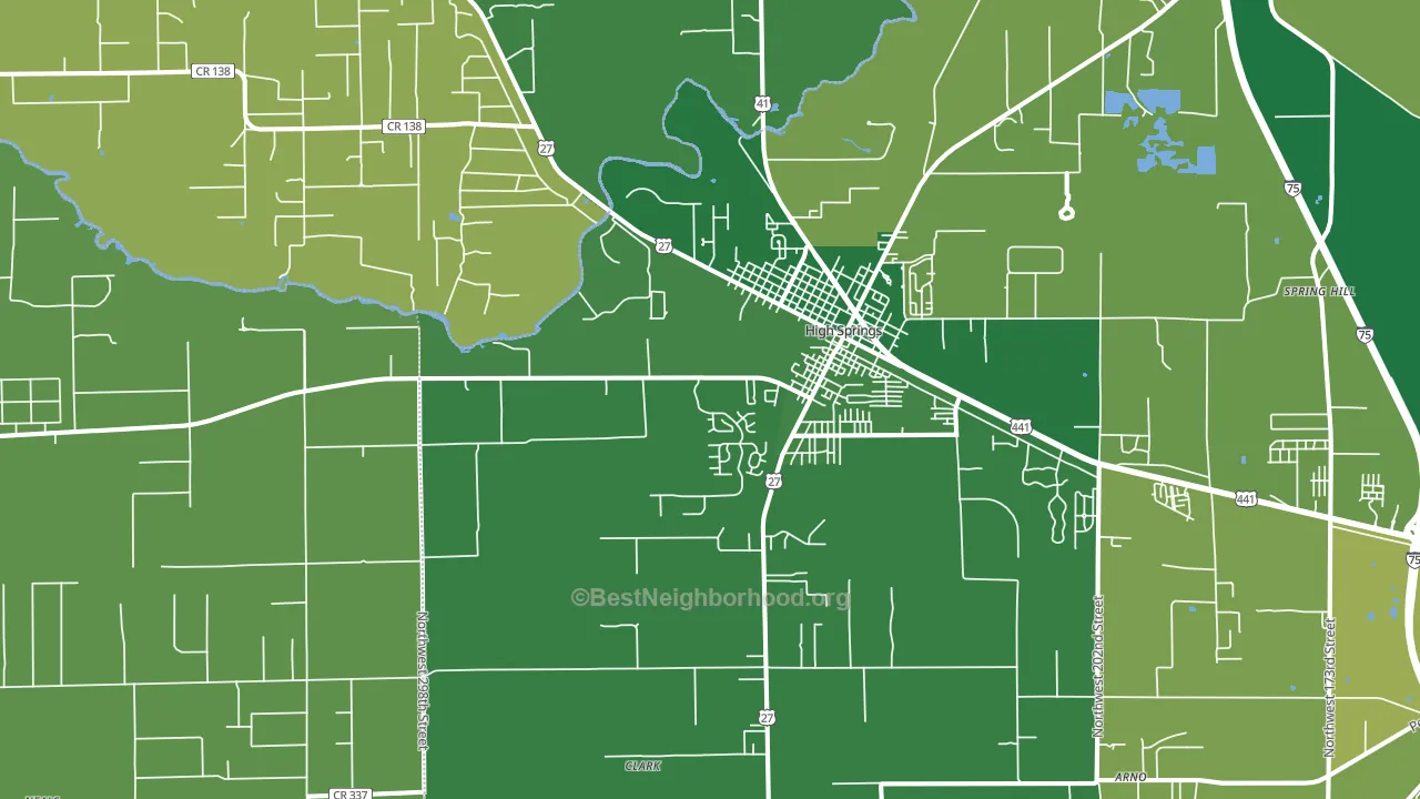 High Springs, FL block-group voter-turnout map