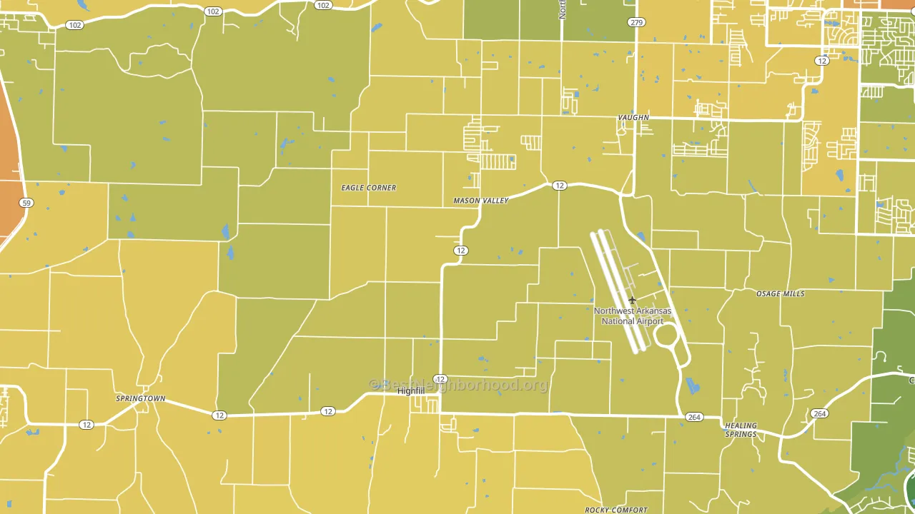 Highfill, AR block-group voter-turnout map