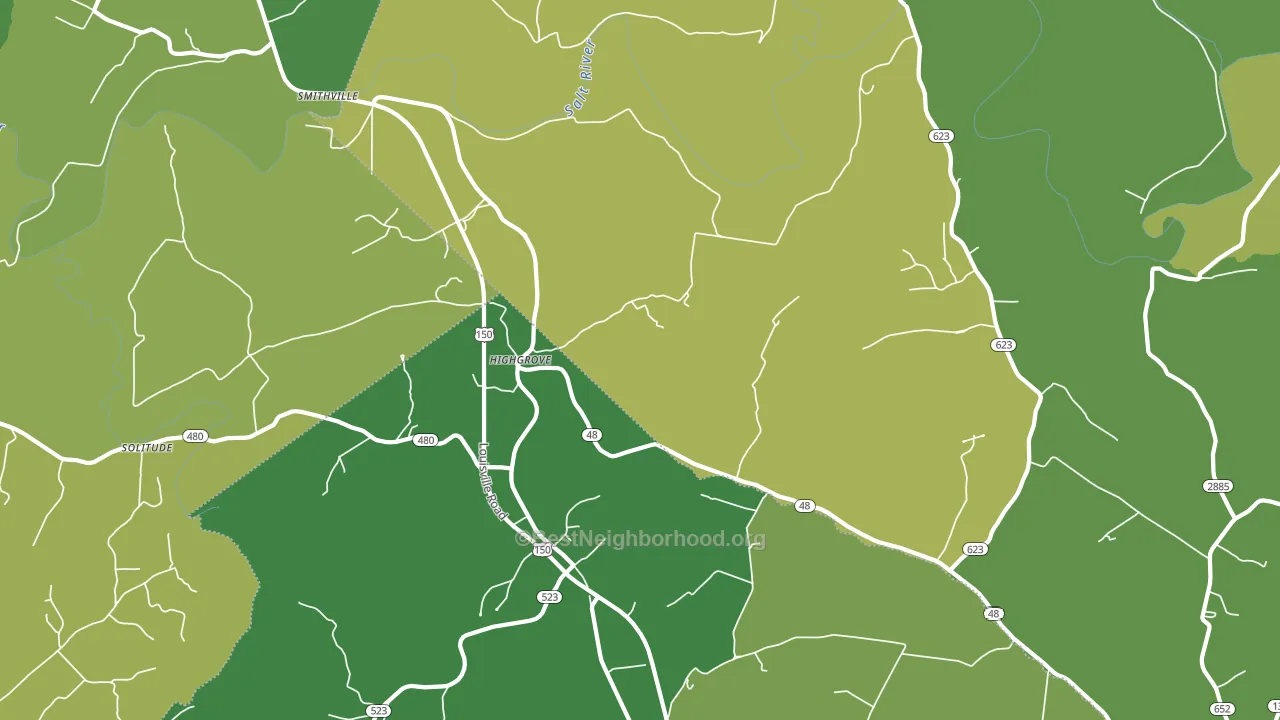 Highgrove, KY block-group voter-turnout map