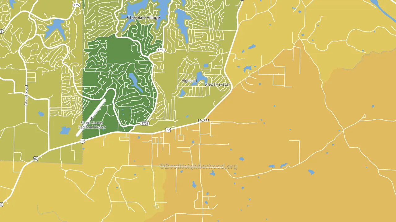 Highland, AR block-group voter-turnout map