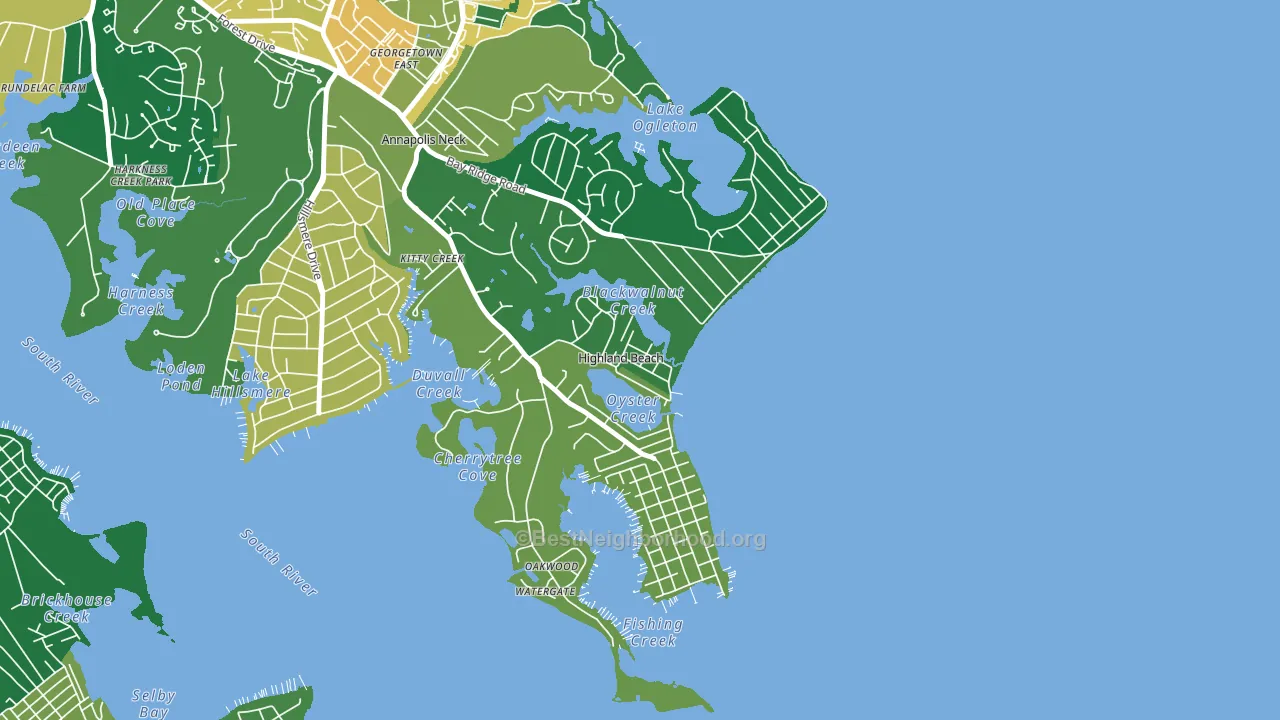 Highland Beach, MD block-group voter-turnout map