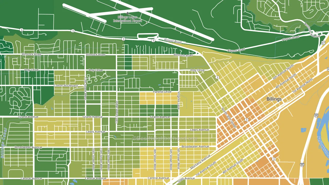 Highland, Billings, MT block-group voter-turnout map