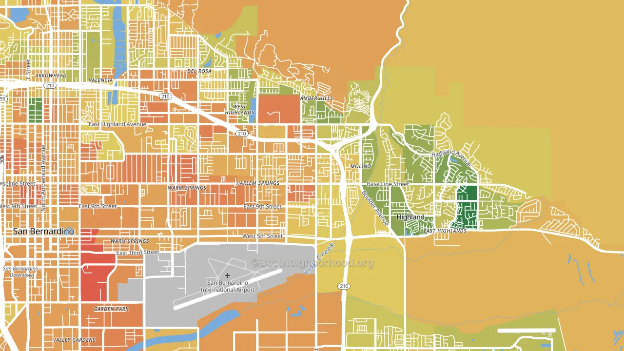 Highland, CA block-group voter-turnout map
