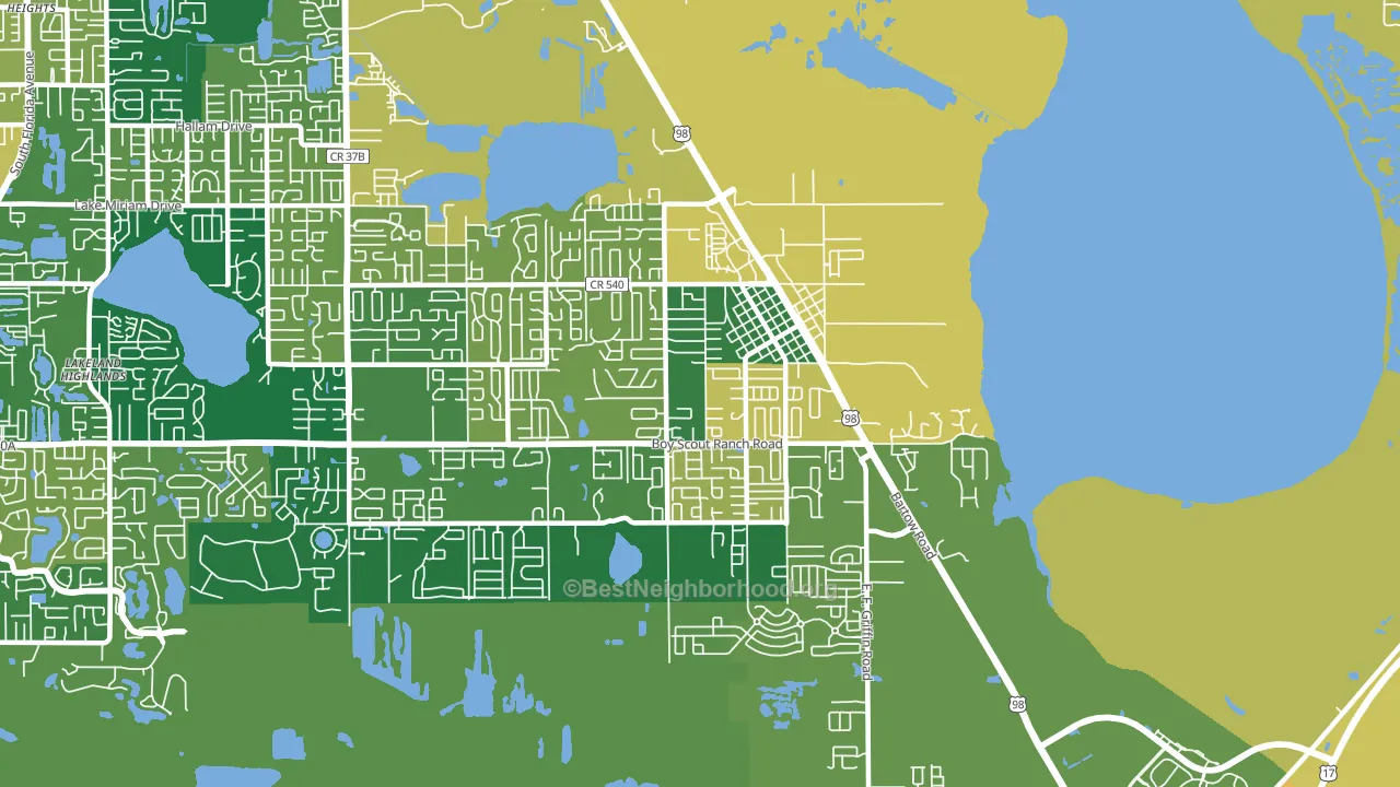 Highland City, FL block-group voter-turnout map