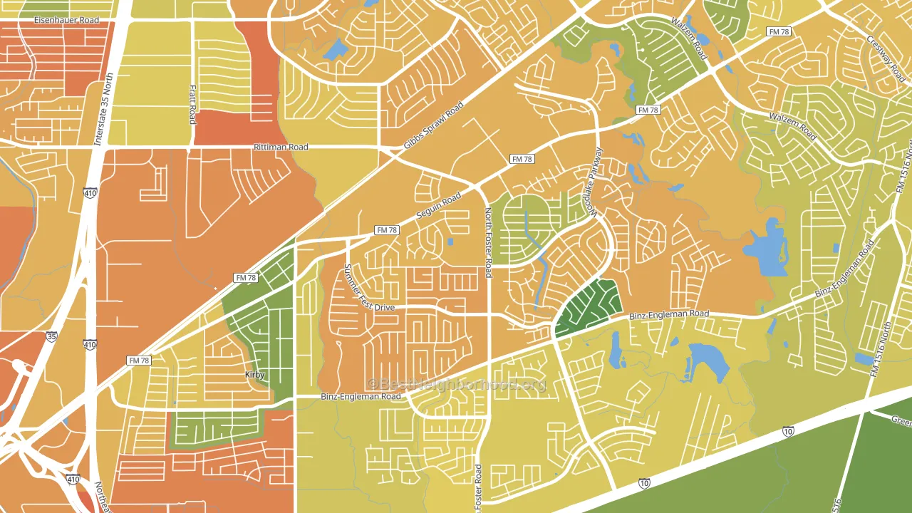 Highland Farms-San Antonio, San Antonio, TX block-group voter-turnout map