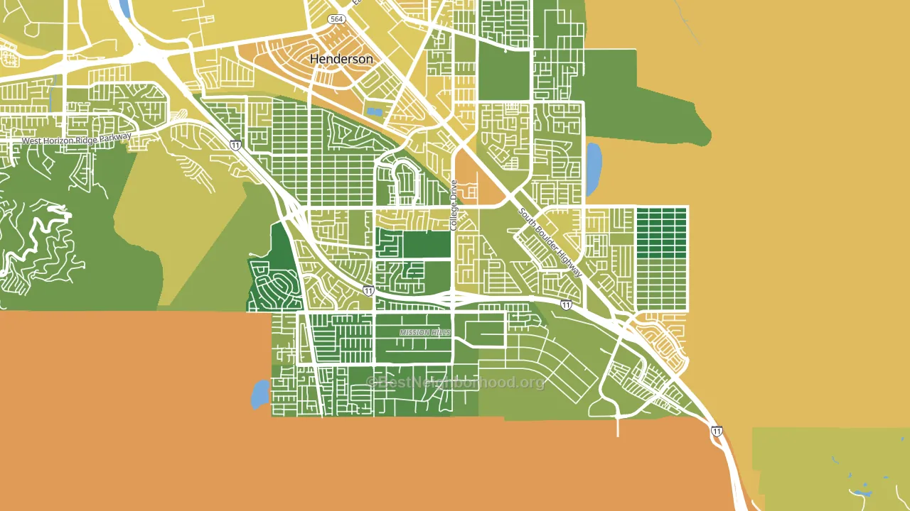 Highland Hills, Henderson, NV block-group voter-turnout map