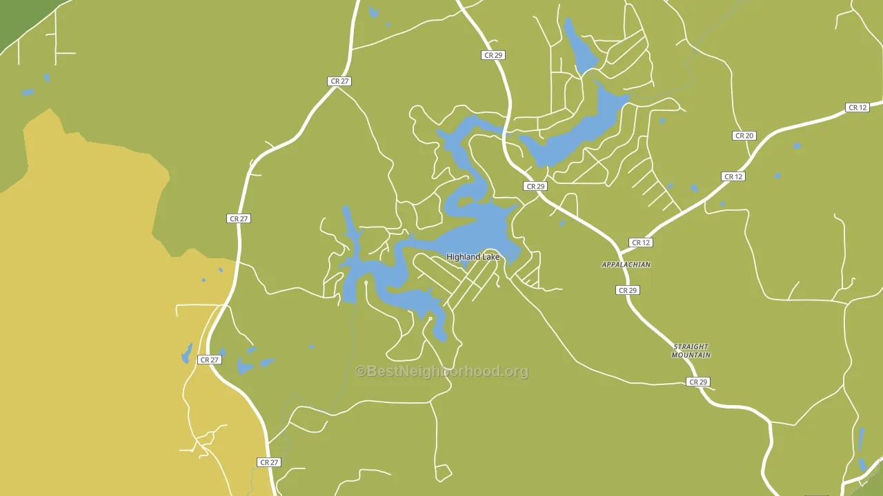 Highland Lake, AL block-group voter-turnout map