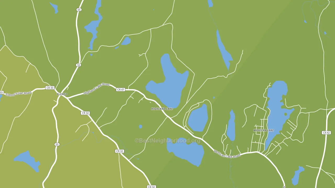 Highland Lake, NY block-group voter-turnout map