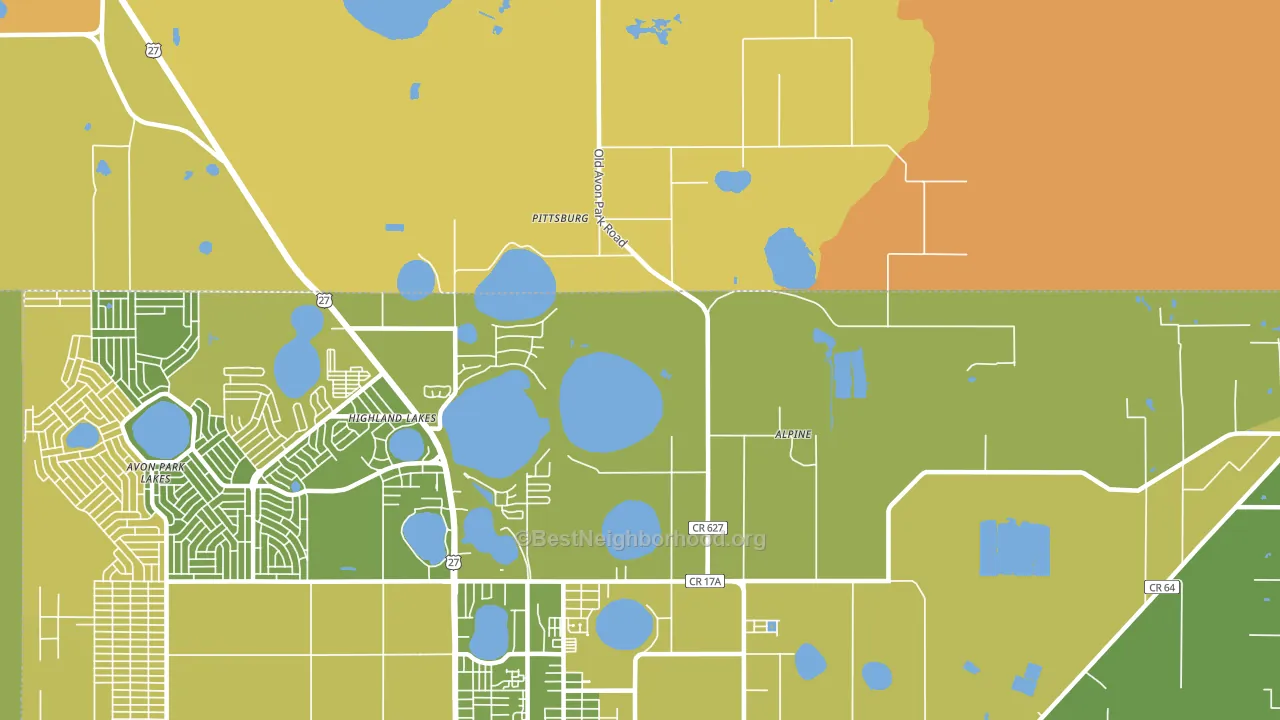 Highland Lakes, FL block-group voter-turnout map