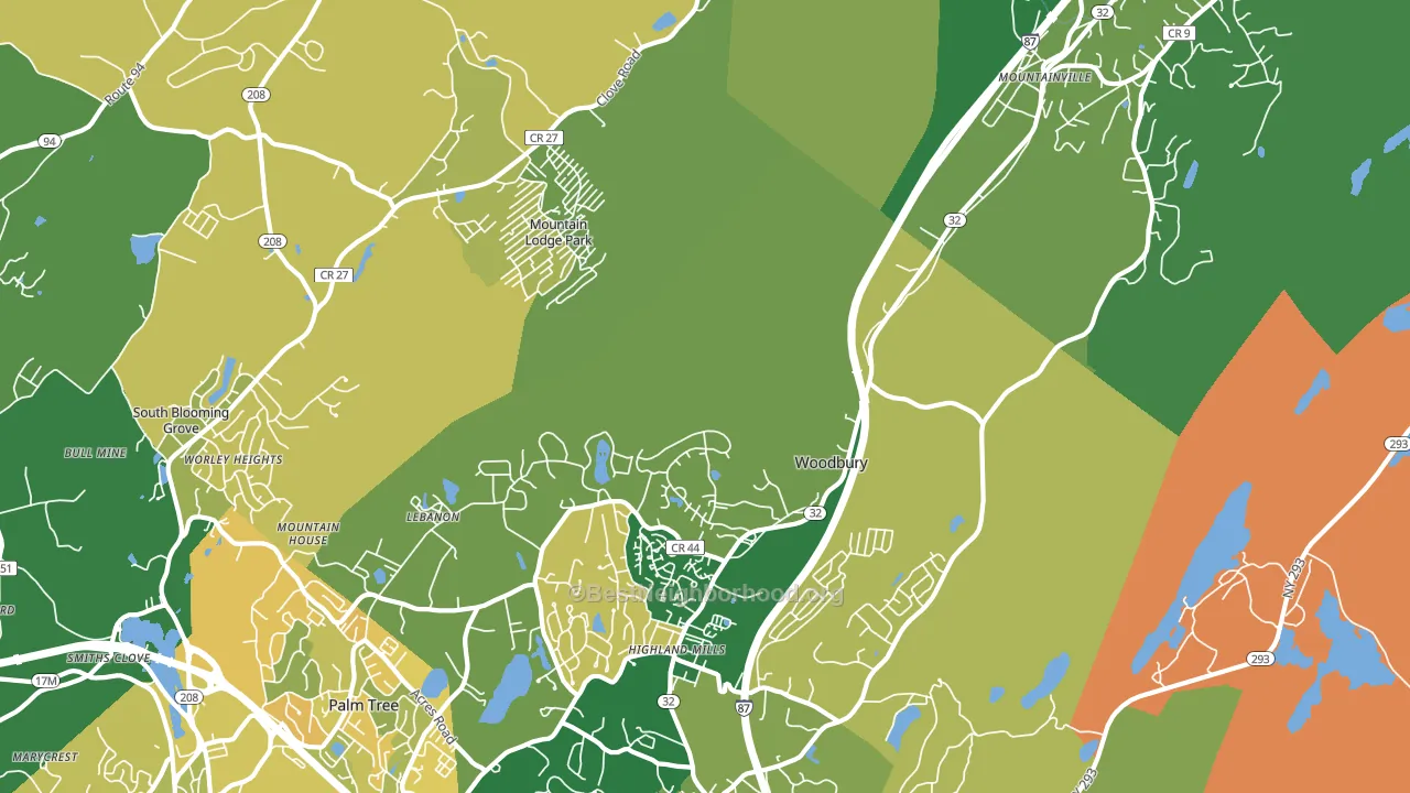 Highland Mills, NY block-group voter-turnout map