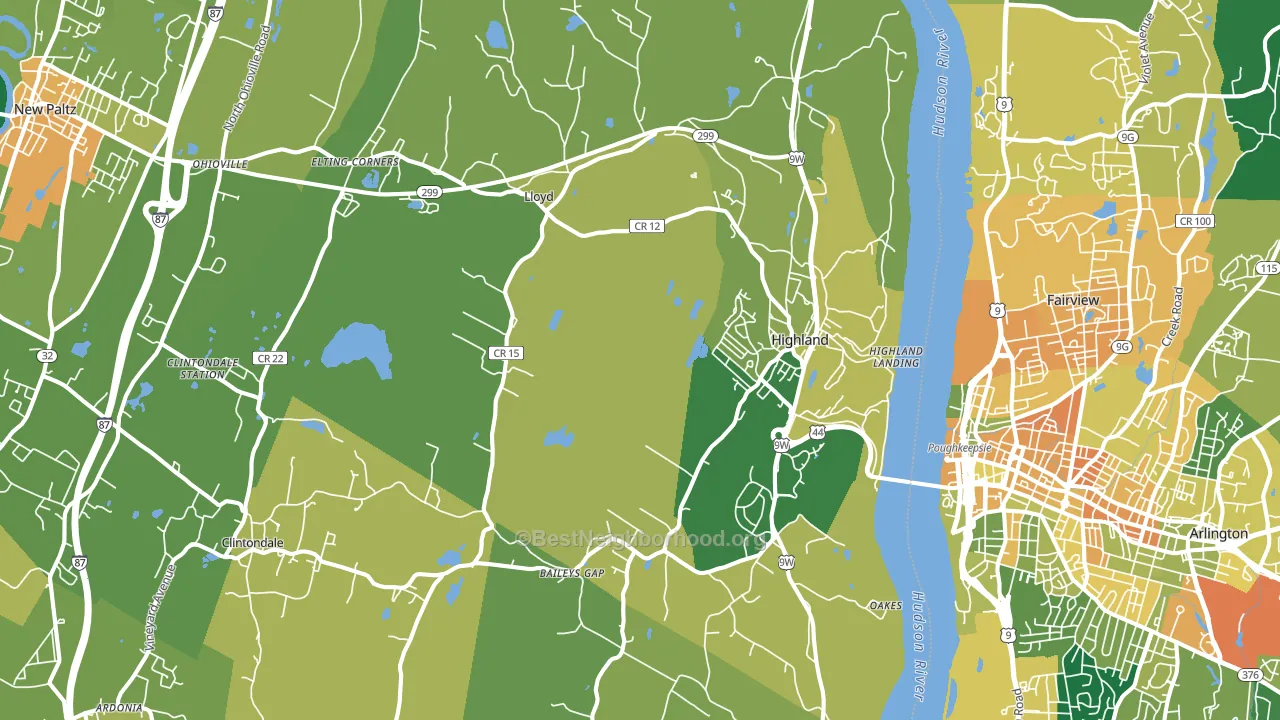 Highland, NY block-group voter-turnout map