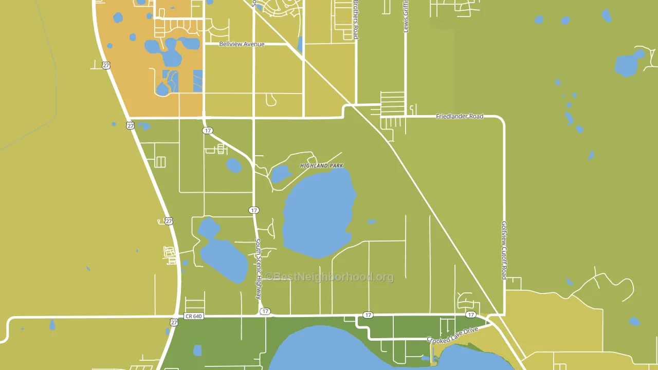 Highland Park, FL block-group voter-turnout map