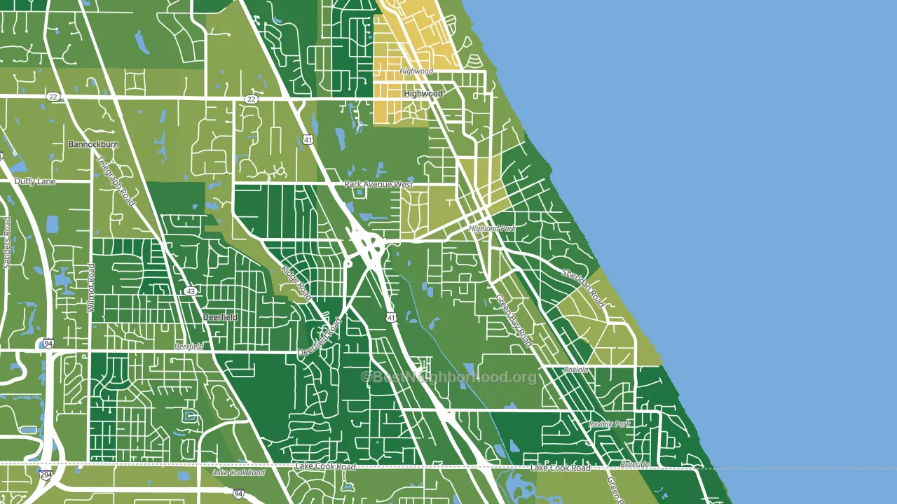 Highland Park, IL block-group voter-turnout map