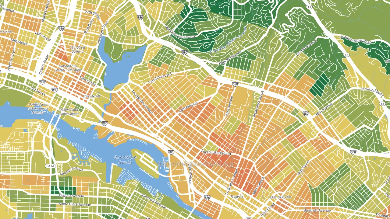 Highland Terrace, Oakland, CA block-group voter-turnout map