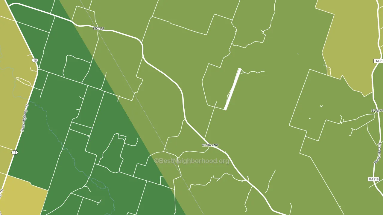Highland, TX block-group voter-turnout map