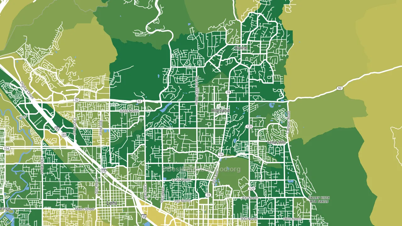 Highland, UT block-group voter-turnout map