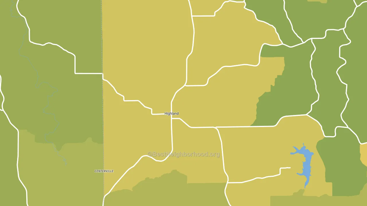 Highland, WI block-group voter-turnout map