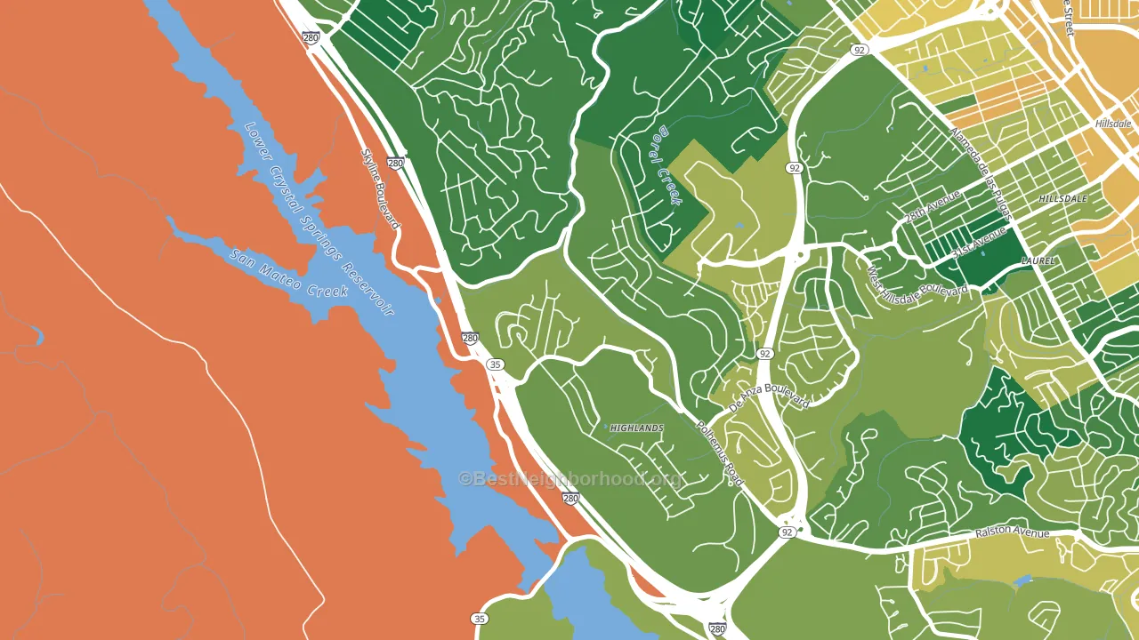 Highlands-Baywood Park, CA block-group voter-turnout map