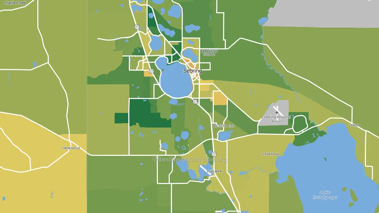 Highlands County, FL block-group voter-turnout map