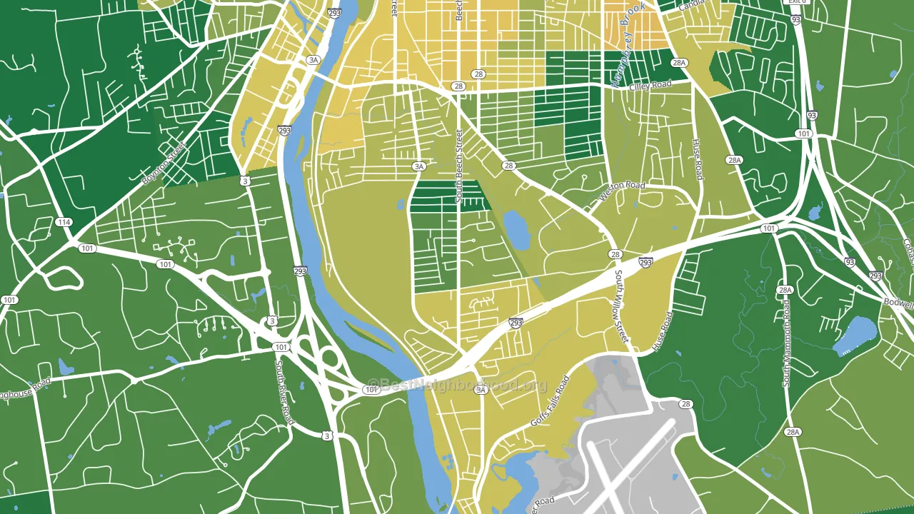 Highlands, Manchester, NH block-group voter-turnout map