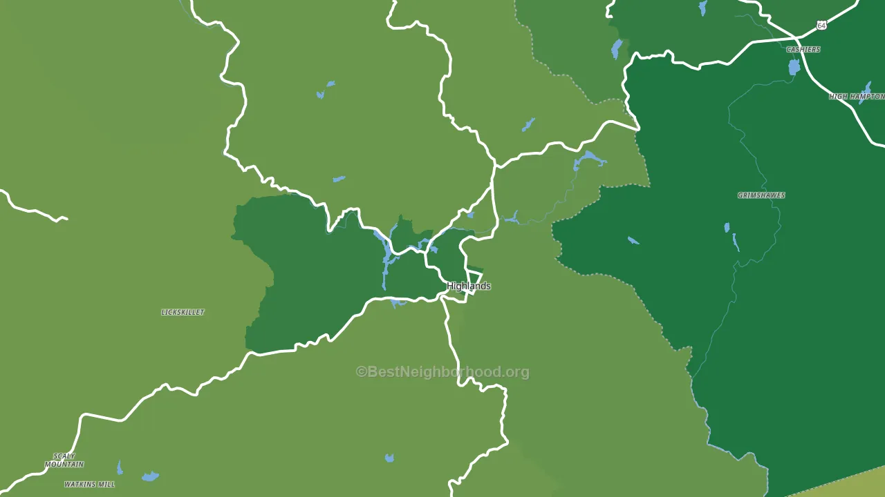 Highlands, NC block-group voter-turnout map