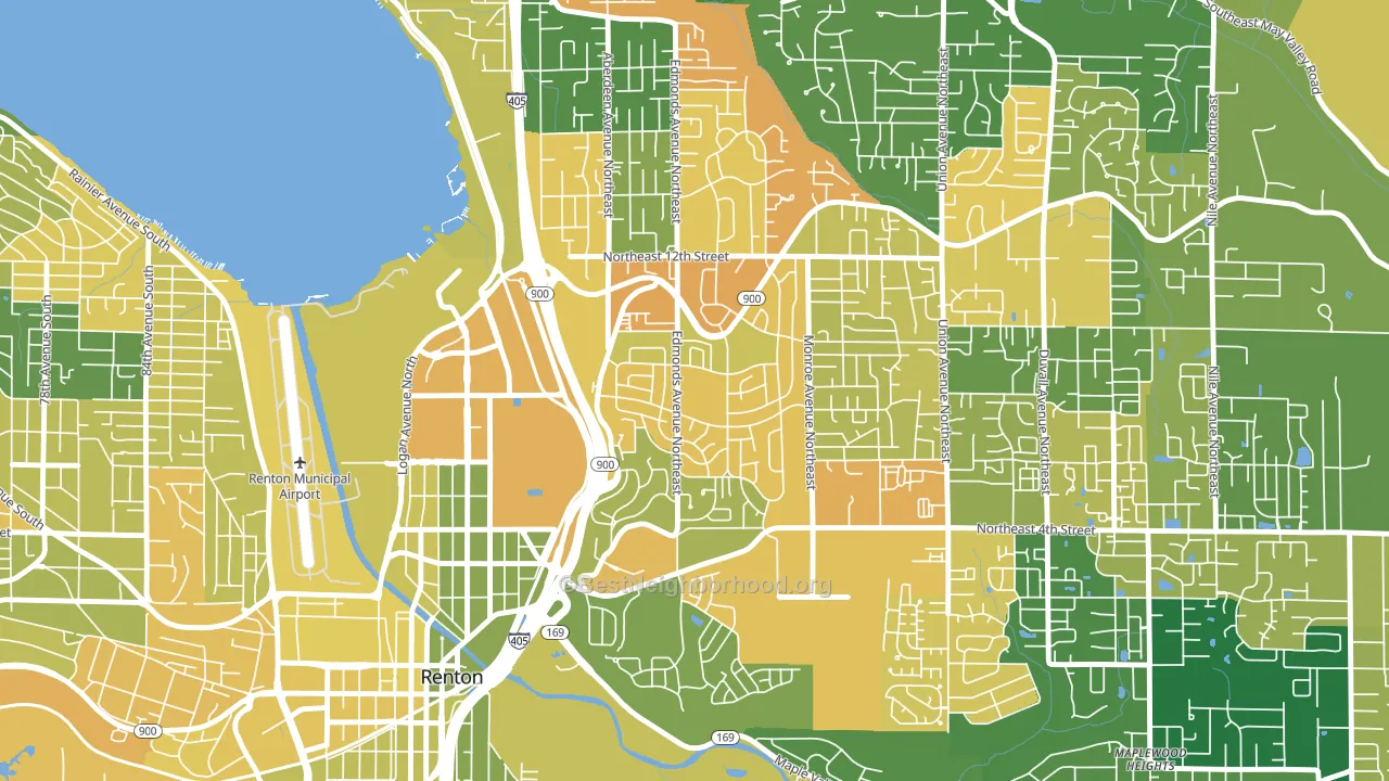 Highlands Park, Renton, WA block-group voter-turnout map