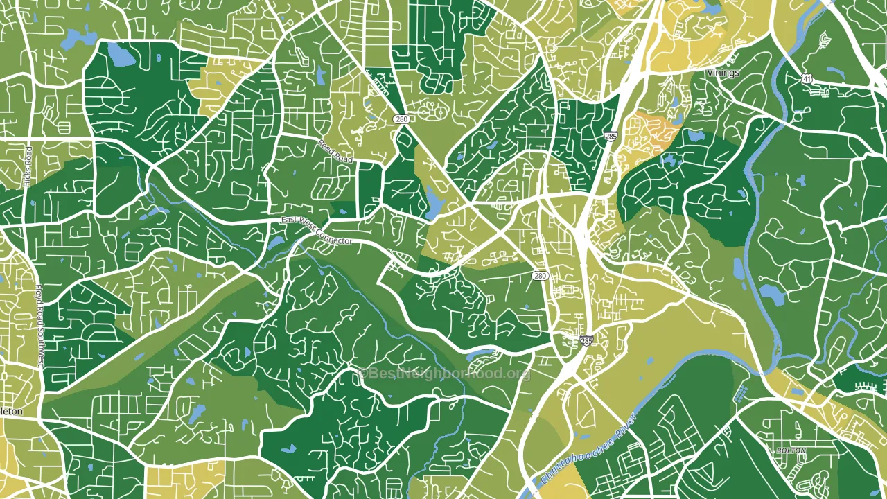 Highlands Park, Smyrna, GA block-group voter-turnout map